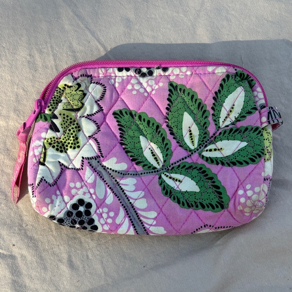 Floral Quilted Pink Pouch